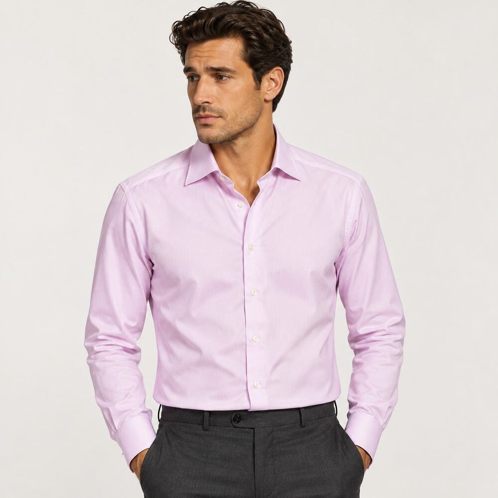 SUITSUPPLY Size 15 3/4 Traveller Button up Shirt in Light Purple slim fit